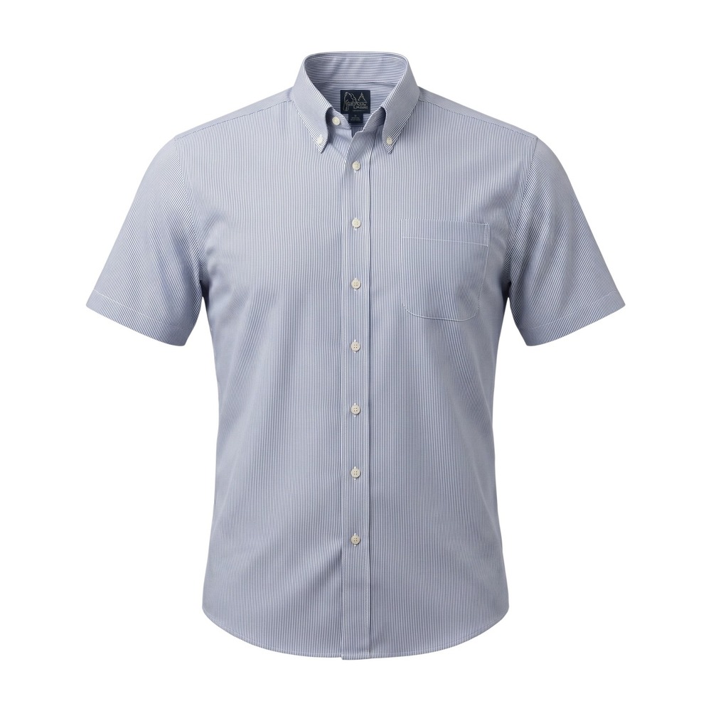 Jos. A. Bank Traveler's Collection Men's 15.5 Cotton Blue Stripe Short Sleeve